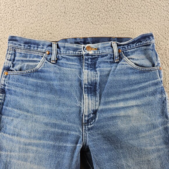Wrangler Jeans Mens 38x34 Blue 936 Slim Fit Straight Leg Cowboy Cut Western - Picture 2 of 16
